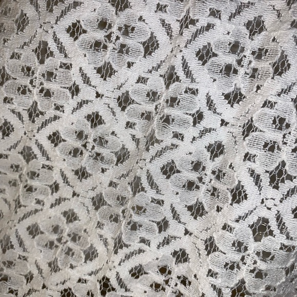 White Long Sleeve Embellished Lace Top - Picture 6 of 6